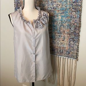 Cynthia Rowley grey silk top 🌈